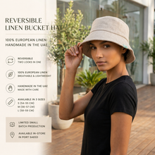 Load image into Gallery viewer, Reversible Linen Bucket Hat – 100% European Linen | Handmade in UAE