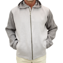 Load image into Gallery viewer, Linen - Zip up Hoodie with Waffle Sleeves