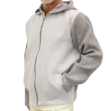 Load image into Gallery viewer, Linen - Zip up Hoodie with Waffle Sleeves