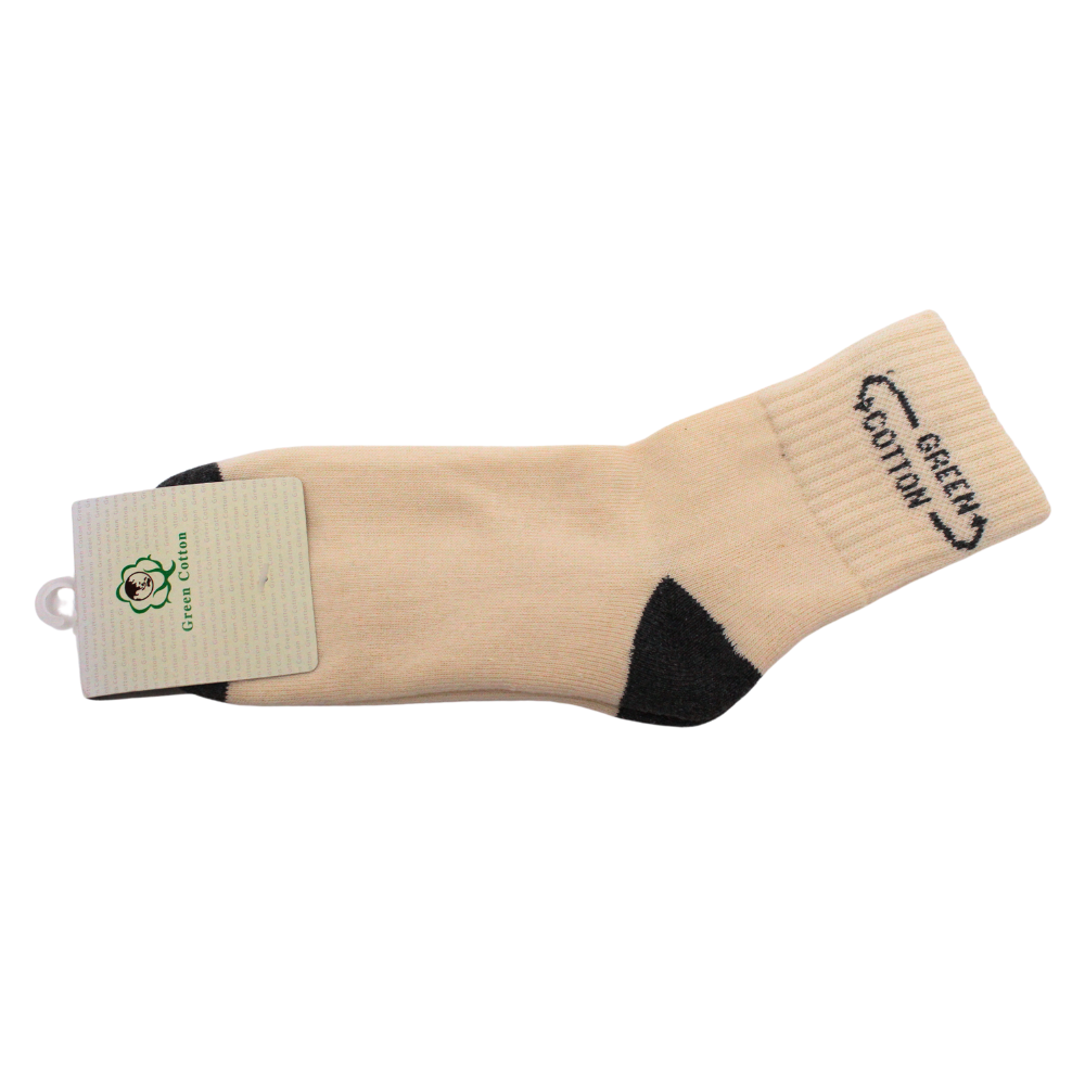 Medium Ankle Cotton Socks - Natural/Charcoal