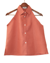 Load image into Gallery viewer, Linen - Crop Top w/Collar