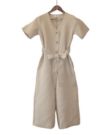 Linen - Buttoned Jumpsuit With Sleeves