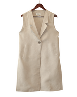 Natural Linen - Long Classic Vest