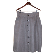 Linen - Pencil Skirt With Buttons