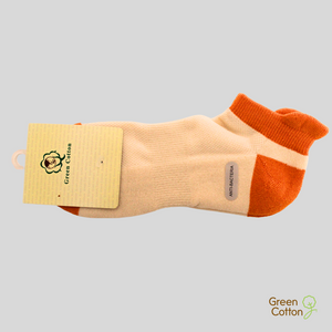 Short Ankle Socks - Natural/Orange