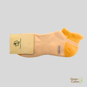 Short Ankle Cotton Socks - Natural/Yellow