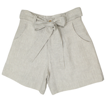 Load image into Gallery viewer, Linen - Pleated Shorts With Fabric Belt