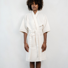 Load image into Gallery viewer, Waffle Weave Cotton - Kimono Style Bathrobe - UNISEX