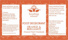 Load image into Gallery viewer, Healing Island - Foot Deodorant (Orange Bergamot) 50ml