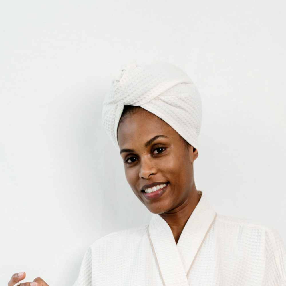 Waffle hair discount towel