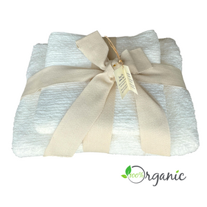 Set of 2 Ribbed Towels - Egyptian Organic Cotton