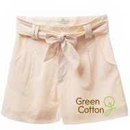 Crinkle Wash Cotton Pleated Shorts - Women