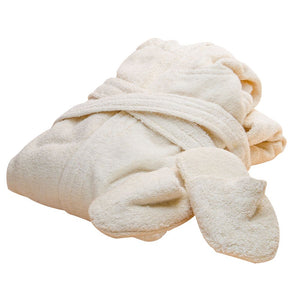 Kids Hooded Terry Bathrobe With Slippers - Egyptian Organic Cotton